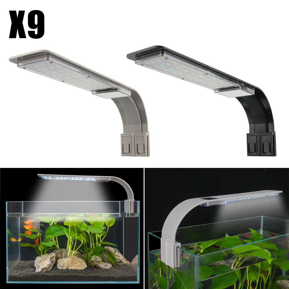 Senzeal Aquarium Light Super bright Aquarium Led Lighting M3/X3/X5/X7/X9 Clip-on Slim Fish LED Lamp 220V/110V Fish Tank LED Lamp