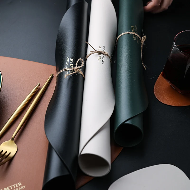 Из искусственной кожи Коврик для обеденного стола коврик с позолоченными