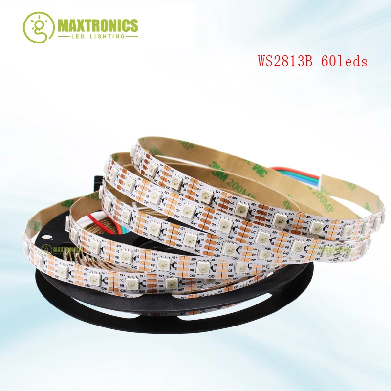 5 м/лот WS2813 (двухсигнальные провода) индивидуально Адресуемая RGB светодиодная