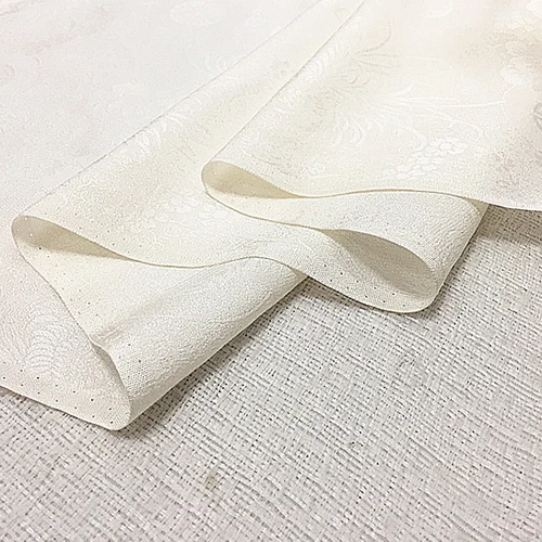 Белый жаккард ткань из чистого шелка 100% шелк атлас цветочный дизайн SFF154|Ткань| |