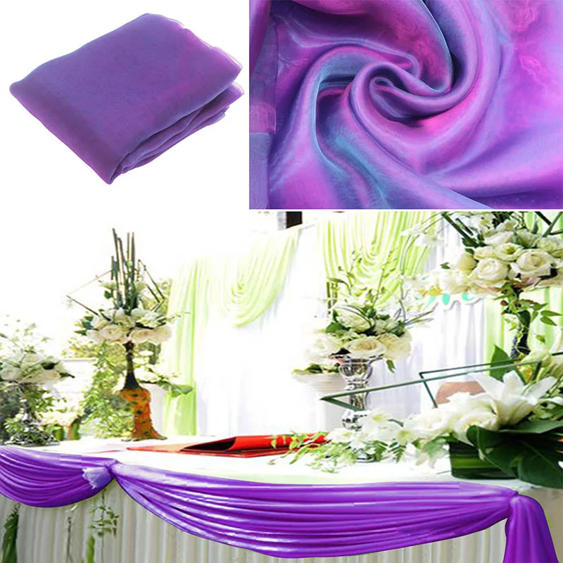 Cadbury purple Персик 5 м* 1,35 м органза Swag ткань Свадебная вечеринка Рождество украшения, недорогие и высокое качество лучшее обслуживание на заказ - Цвет: Cadbury purple