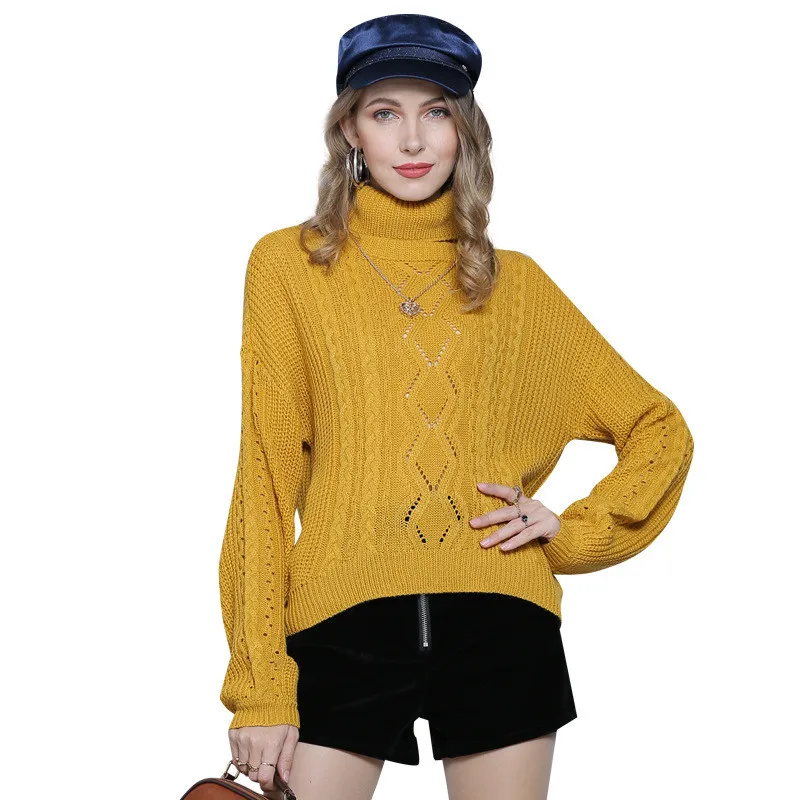 

Ymwmhu Autumn Winter Long Sweater Women Knitted Turtleneck Pullovers Casual Soft Jumper Fashion Long Sleeve Korean Sweaters