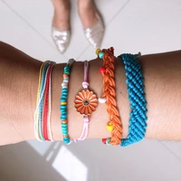daisy sunflower friendship bracelets bohemian charm colorful string multi layer jewelry handmade knot rope bracelet for women