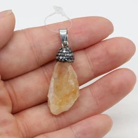 1pcs natural stone irregular crystal charm pendant for necklace bracelet earrings accessories jewelry making diy 18x38 20x45mm