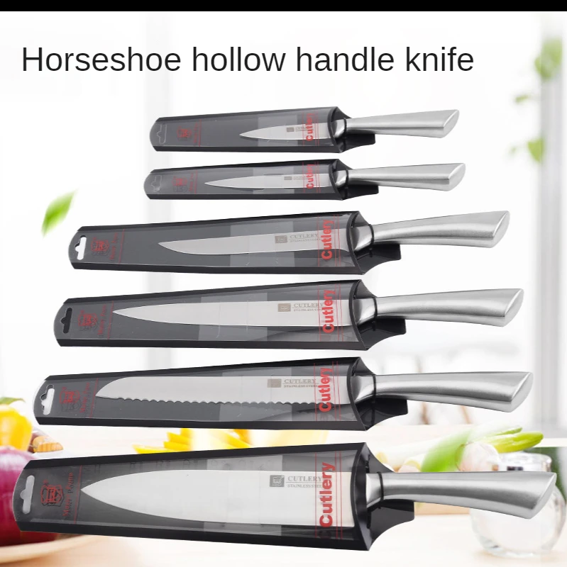 Нож для кухни из нержавеющей стали с пустой ручкой для рубки мяса, хлеба, фруктов и универсальное on.