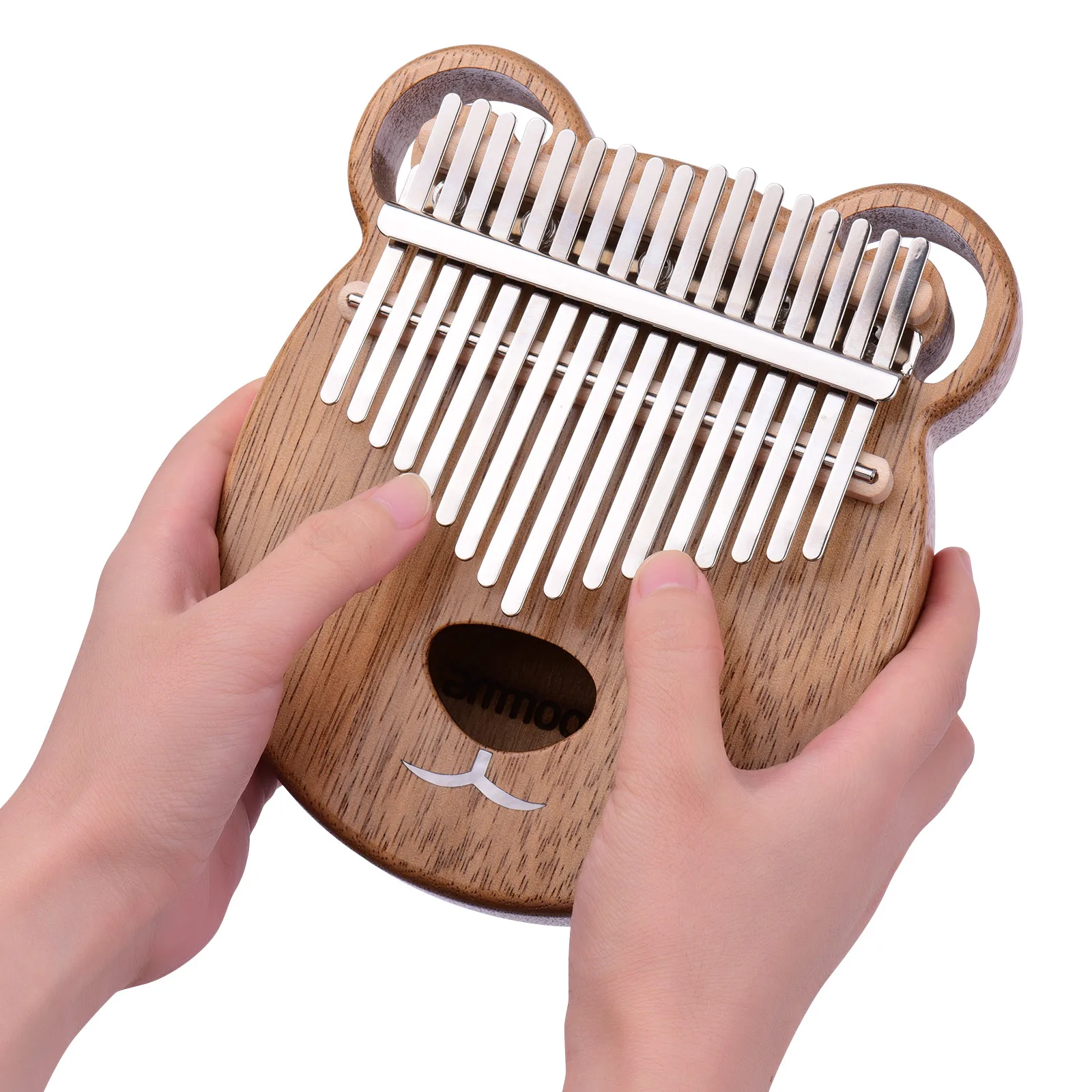 

ammoon 17 Key Kalimba C Tone Thumb Piano Solid Walnut Wood Finger Precussion with Tuning Hammer Notation Stickers EVA Bag