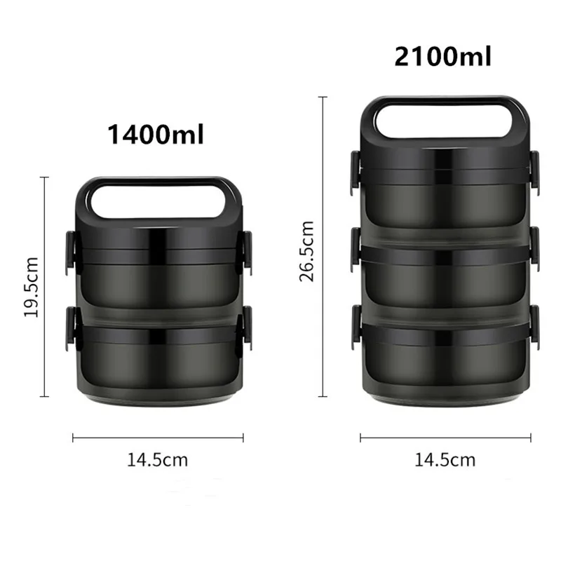 

Portable Stainless Steel 304 Thermal Lunch Box Large Capacity Multi Layer Thermos Bento Box BPA Free Food Container