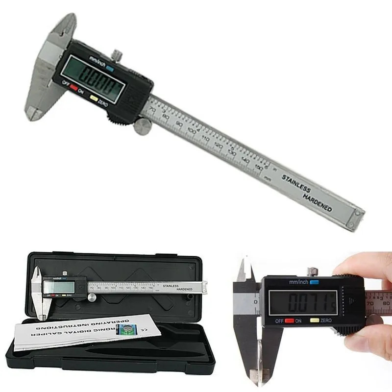 

0-150mm Black Stainless Steel Electronic Digital Display Vernier Caliper Accuracy 0.01mm Caliper Accessories