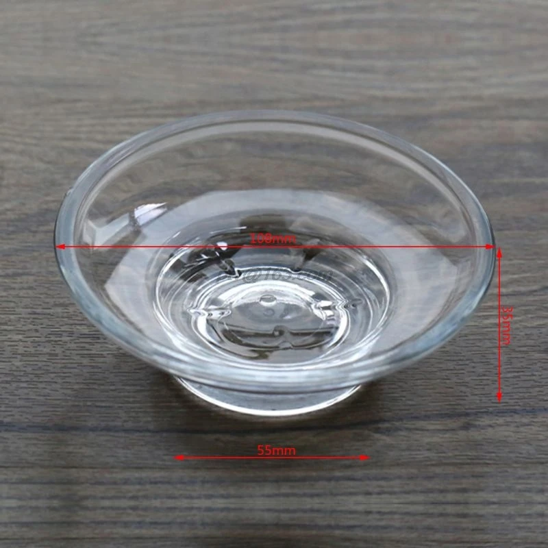 

Soap Dish Round Glass Storage Box Clear Holder Accessories For Shower Bathroom Hotel