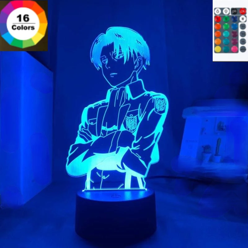 

Attack on Titan Anime for Home Room Light Kid Gift Manga for Among Haikyuu Night Lights Sailor Moon Acrylic Table LED 3D Lamp