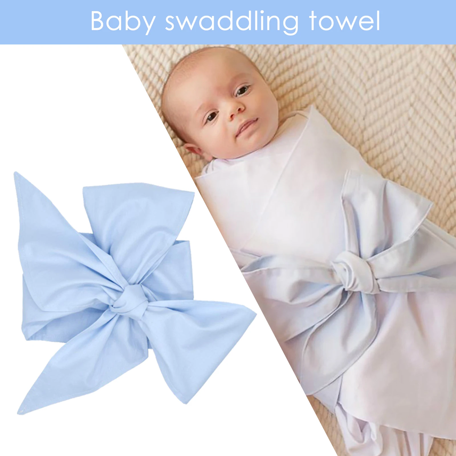 

Newborn Photography Props Blanket Baby Photo Wrap Newborn Swaddle Blanket - Adjustable Sleep Sack Wrap with Bow for Newborn