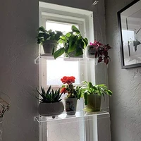 transpaent acrylic window plant shelves 23 layers clear hanging floating wall shelf flower pot rack planter stand decor
