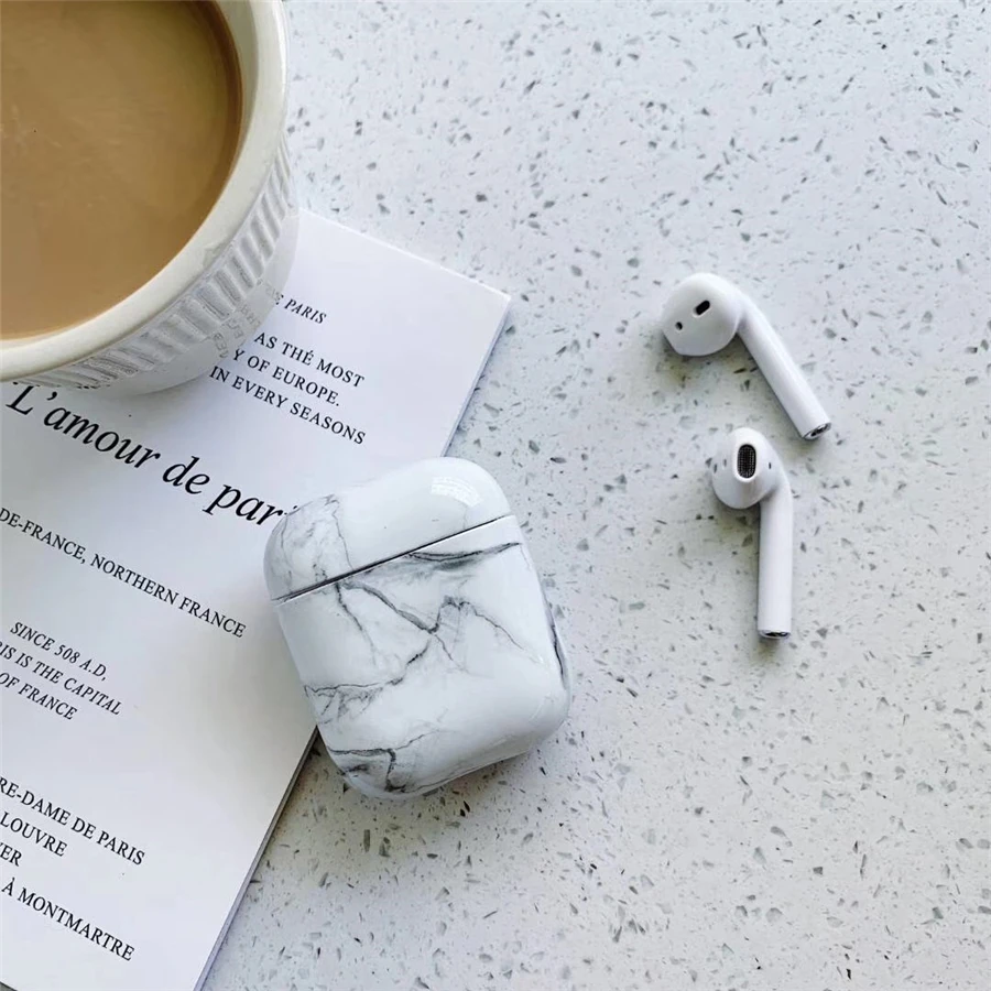 EJT-DLS3 Чехол для наушников с мраморным узором для Apple Airpods 1 жесткий чехол из поликарбоната защитный чехол для AirPods 2 защитный чехол - Цвет: EJT-DLS3
