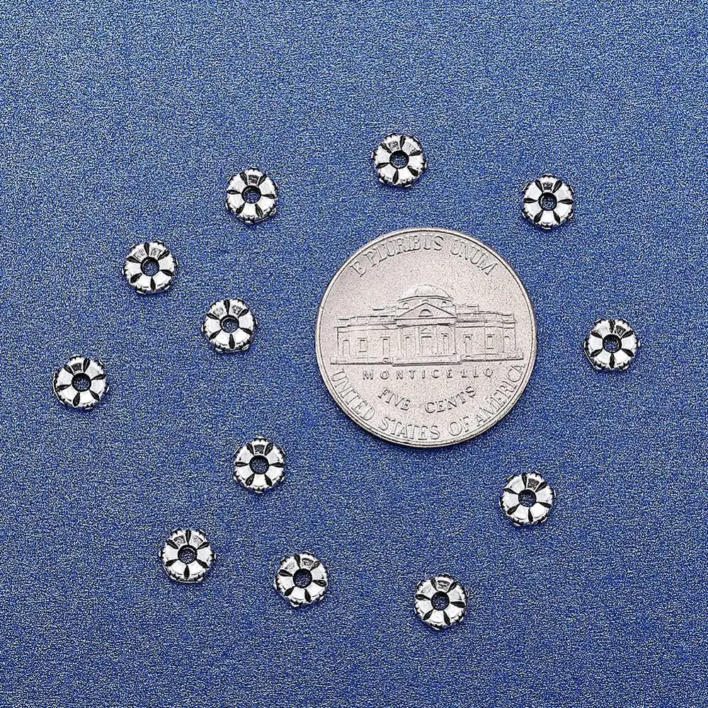 100 шт. разделители для бусин в тибетском стиле античные серебряные металлические