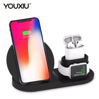 youxiu qi multi function 3 in 1 wireless fast charger for iphone 11 pro max xs quick charging holder for samsung iwatch airpods