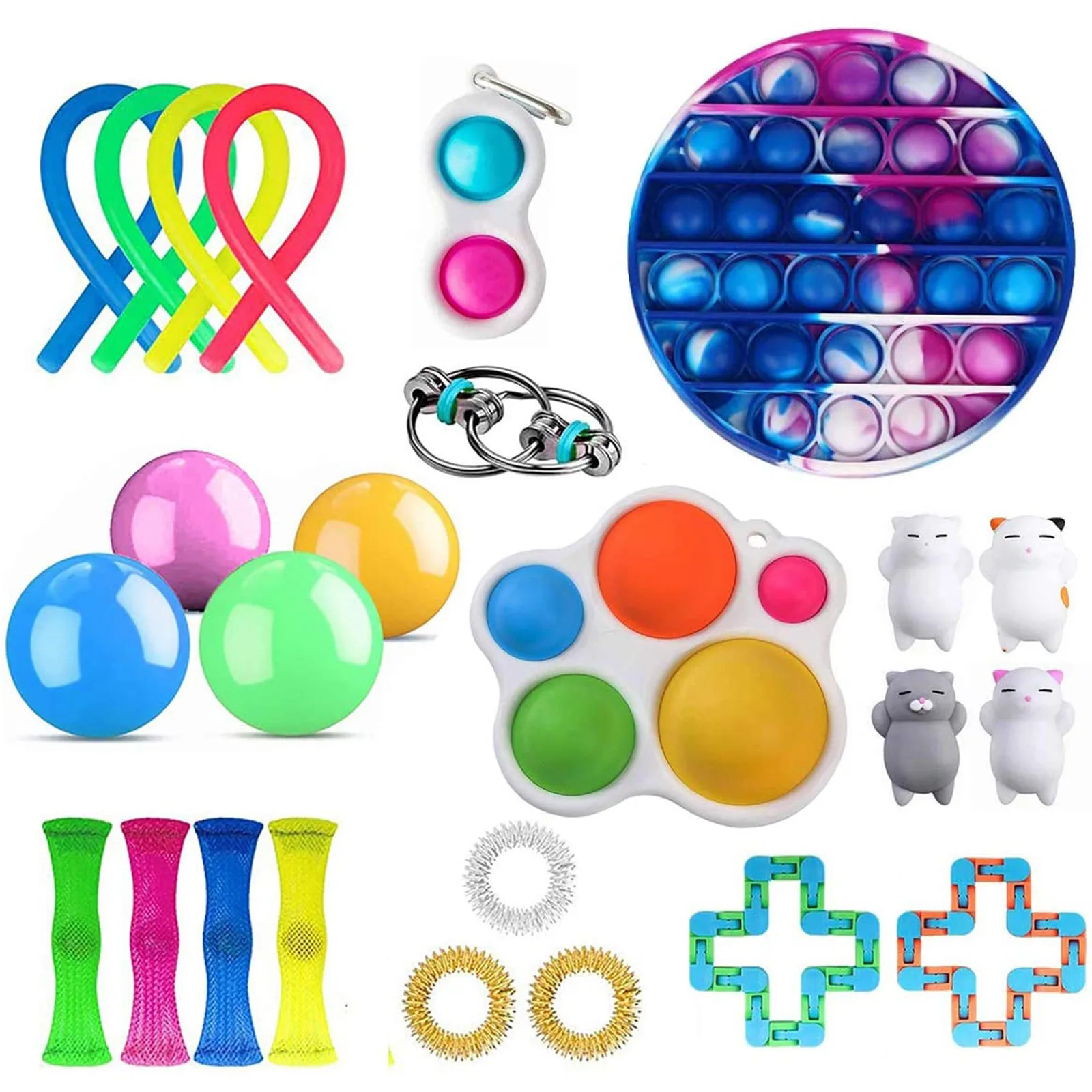 

NEW Fidget Toys Set Anti Stress Pop it Box Strings Marble Relief Gift Adults Children Poppit Antis-tress Popit Relief Figet Toys