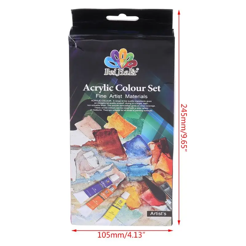 

Инструменты для рисования, 12 цветов, 12 мл, тюбик акриловой краски, 4 х7e