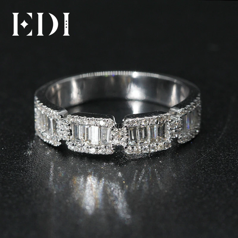 EDI Роскошный Бриллиантовый обручальный Браслет 14 к белое золото натуральный 0 76ctw