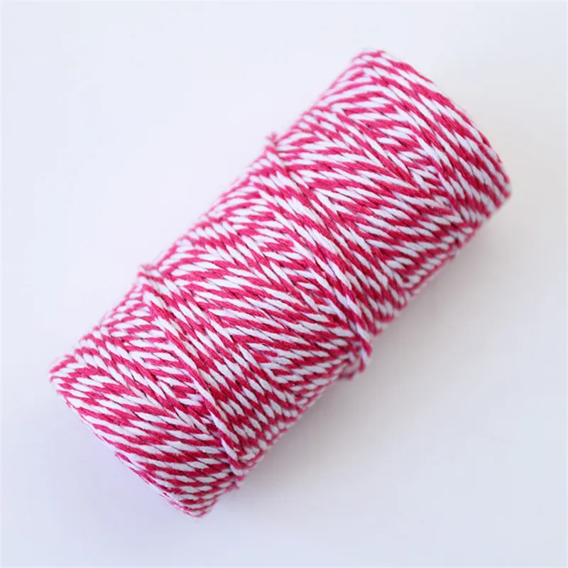 color 04 100 м/рулон 1,5 мм Хлопок Веревка Bakers Шпагат DIY упаковочная веревка шнур для рождества деревенский Свадебный декор подарочная упаковочная бумага - Цвет: color 04