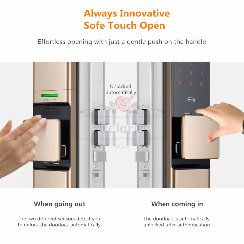 SAMSUNG Smart Fingerprint Digital Doorlock SHP-DR719 Security Automatic Electronic Home Lock With Password Card Key Phone NFC |
