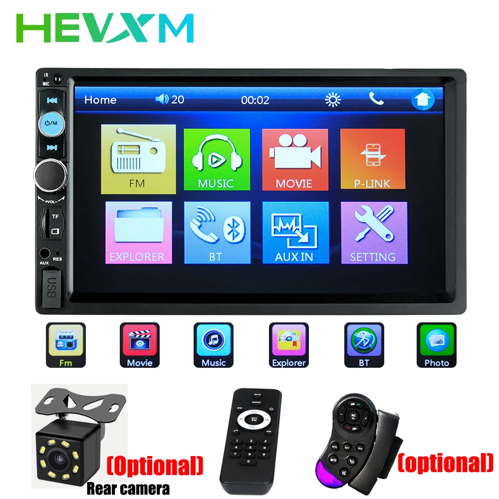 7-дюймовый автомобильный MP5 плеер Авто 2din стерео сенсорный экран Bluetooth