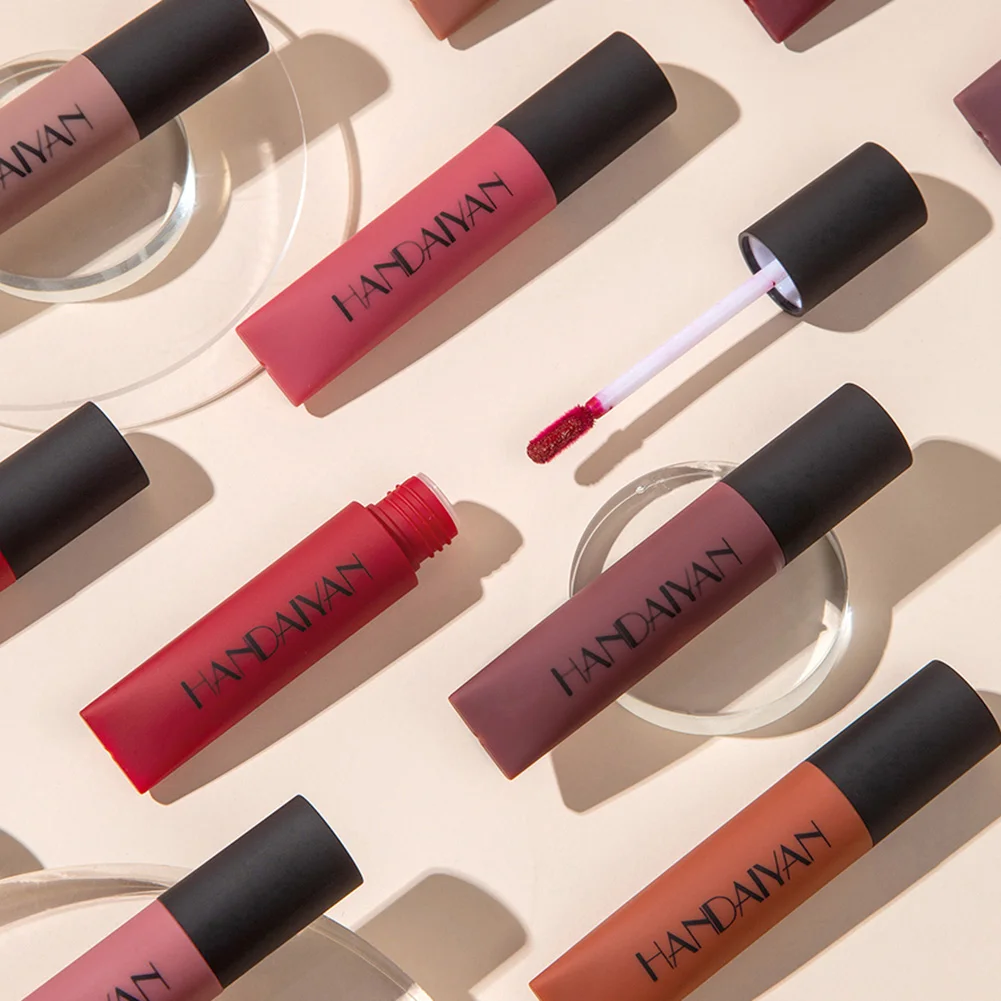 

12 Colors Matte Liquid Lipstick Waterproof Long Lasting Velvet Red Lip Gloss Lint Tube Lip Makeup Gift Set for Girls Lips Makeup