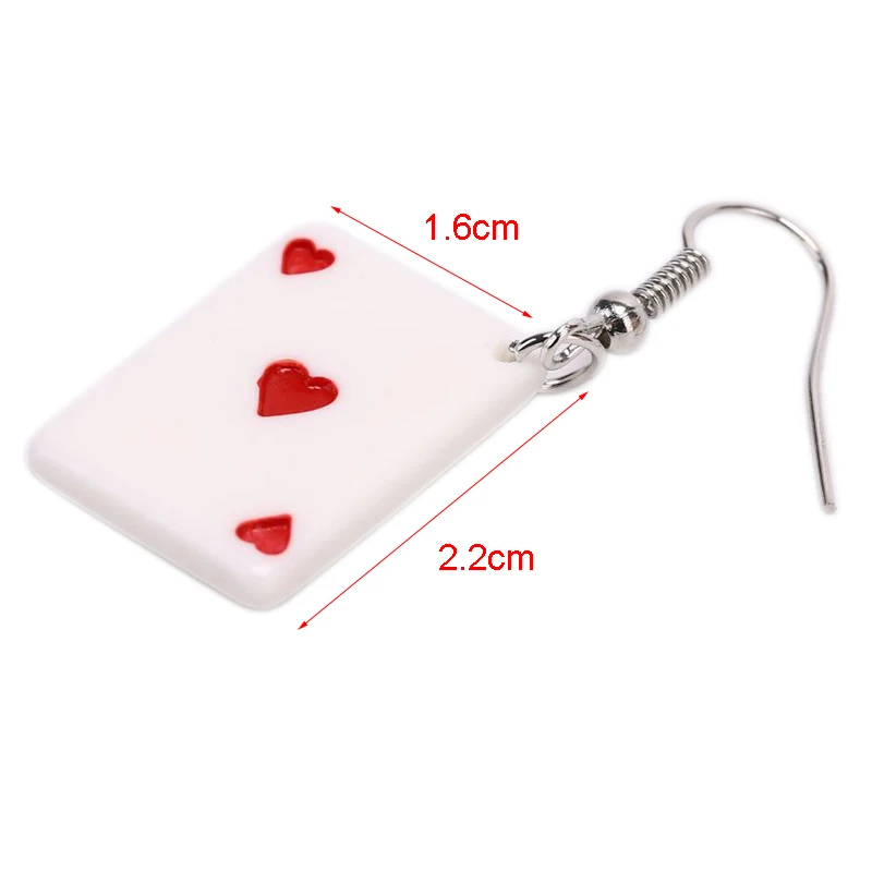 

1 Pair Fashion Women Spoof Funny Poker Card Drop Dangle Earrings Statement Jewelry Gift