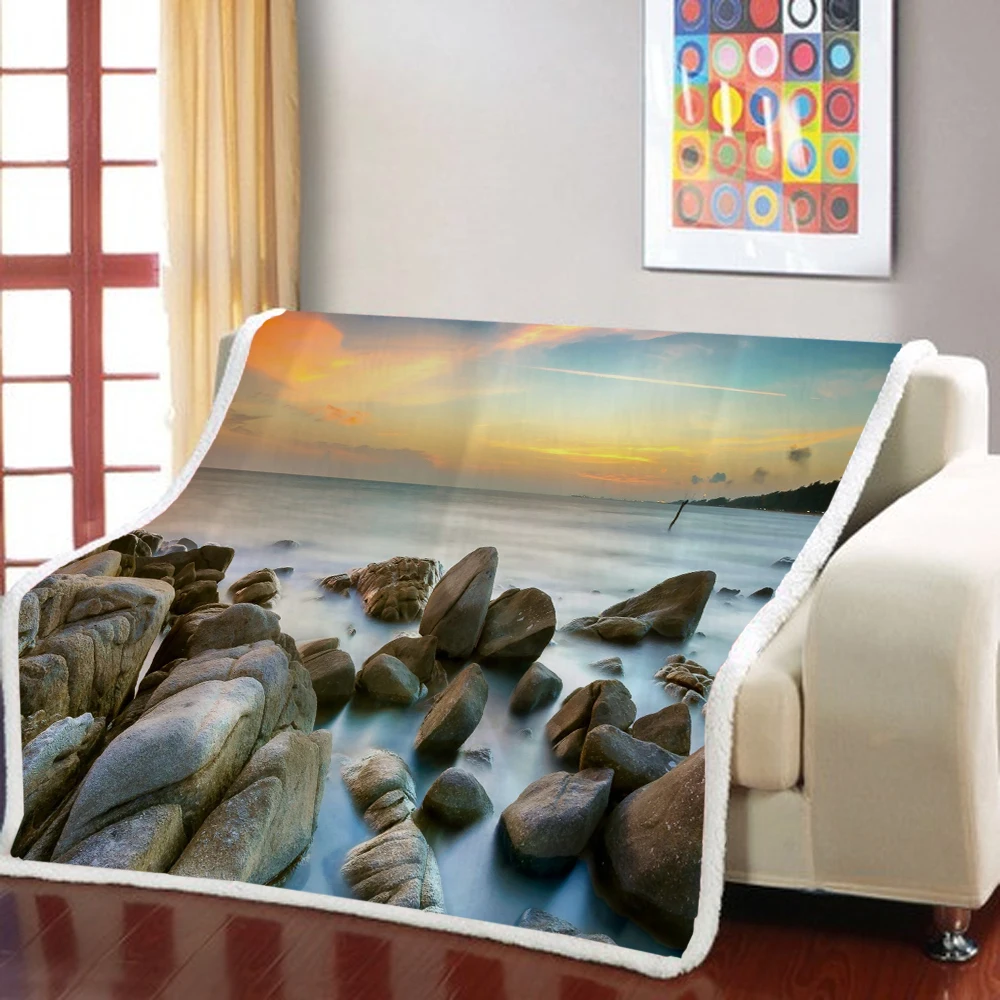 Заказное пляжное покрывало из шерпы Флисовое одеяло на диван-кровать для кровати