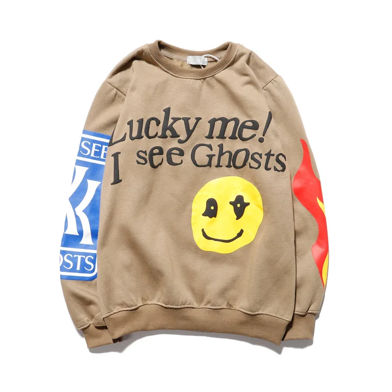 

The NewKanye West Graffiti Letter Print Plus Velvet Sweatshirt Men Harajuku Fleece Hoodie Hip Hop Stranger Things Hooded Hoodies