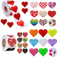 500pcs valentines day gift box heart shape labels bags packaging sticker candy dragee gift bags wedding thanks paper stickers