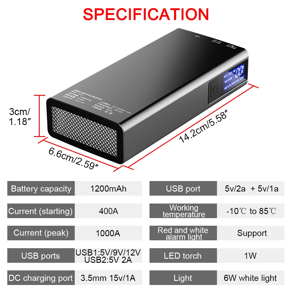 Аварийное многофункциональное портативное автомобильное пусковое устройство
