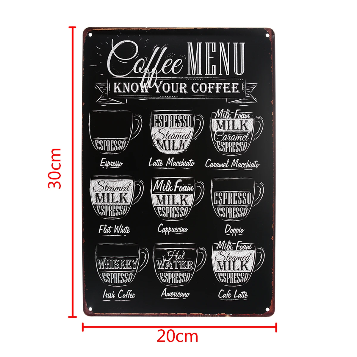 

Металл кофе меню плакат искусство железо ремесло меню знак табличка щит для кафе кофе Паб Бар отделка стен и дверей Ретро Винтаж
