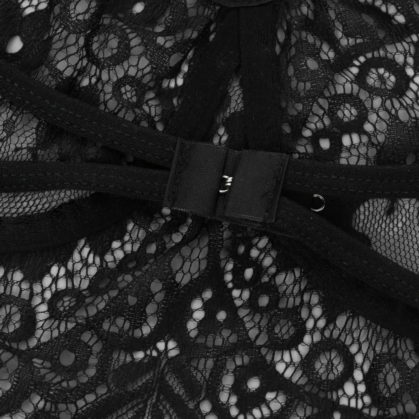 

2021 Embroidery Lace Sexy Lingerie Ruffle Lingerie Set Plus Size Underwear Transparent Sleepwear G-string Pajamas Adjusted-strap