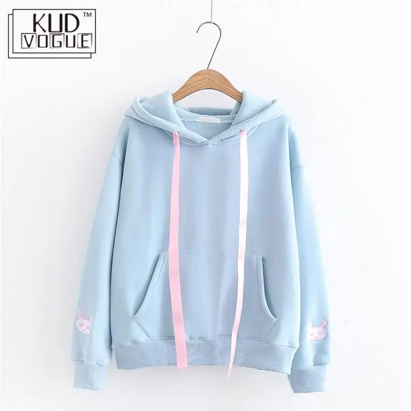 Милый Розовый свитшот в японском стиле Харадзюку искусственные толстовки для