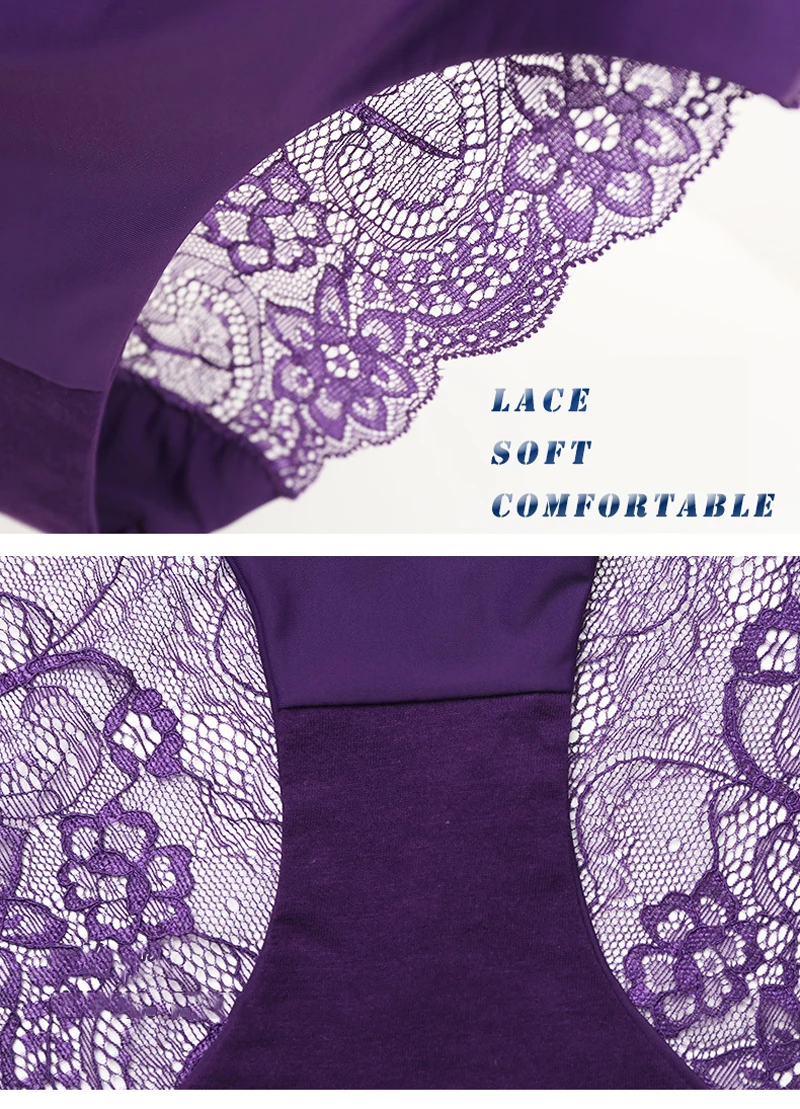 Трусики с кружевной спинкой сексуальные бесшовные хлопковые трусики из