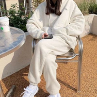 cotton casual sports suit hoodie suits women autumn winter korean loose hoodie and sweatpants two piece sets hooded sets trend