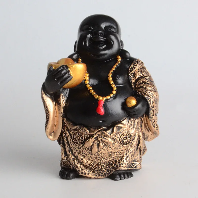 Китайский стиль деньги Будда декоративная статуя из смолы для украшения дома