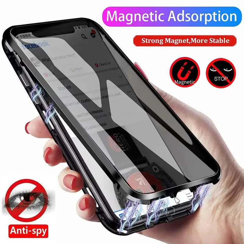 

Anti Privacy Magnetic Case for Samsung Galaxy S9 S8 Plus S20FE S10 Note 20 10 9 8 S21 Ultra A51 A71 360 Protective Magnet Cover