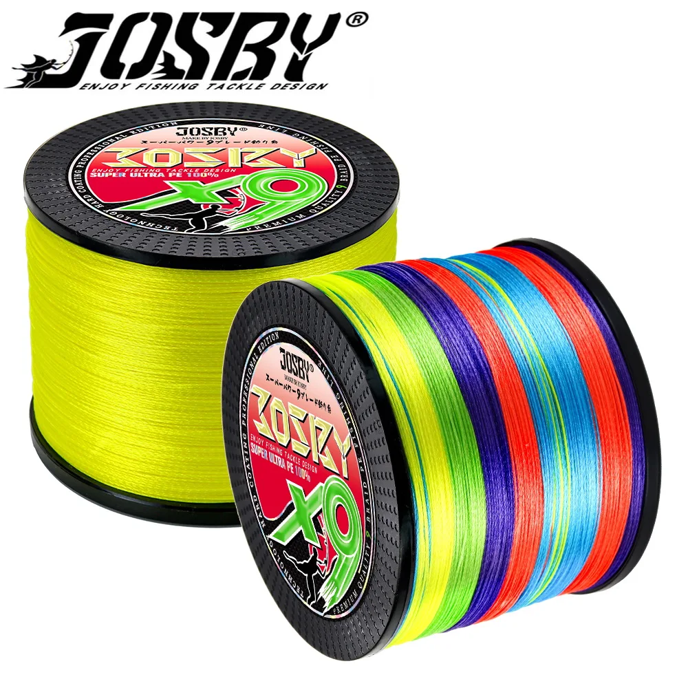 

JOSBY X9 PE Braided Fishing Line 9 Strands 22-100LB Multifilament Fishing Line for Carp Fishing Wire for Sea Saltwater Fishing