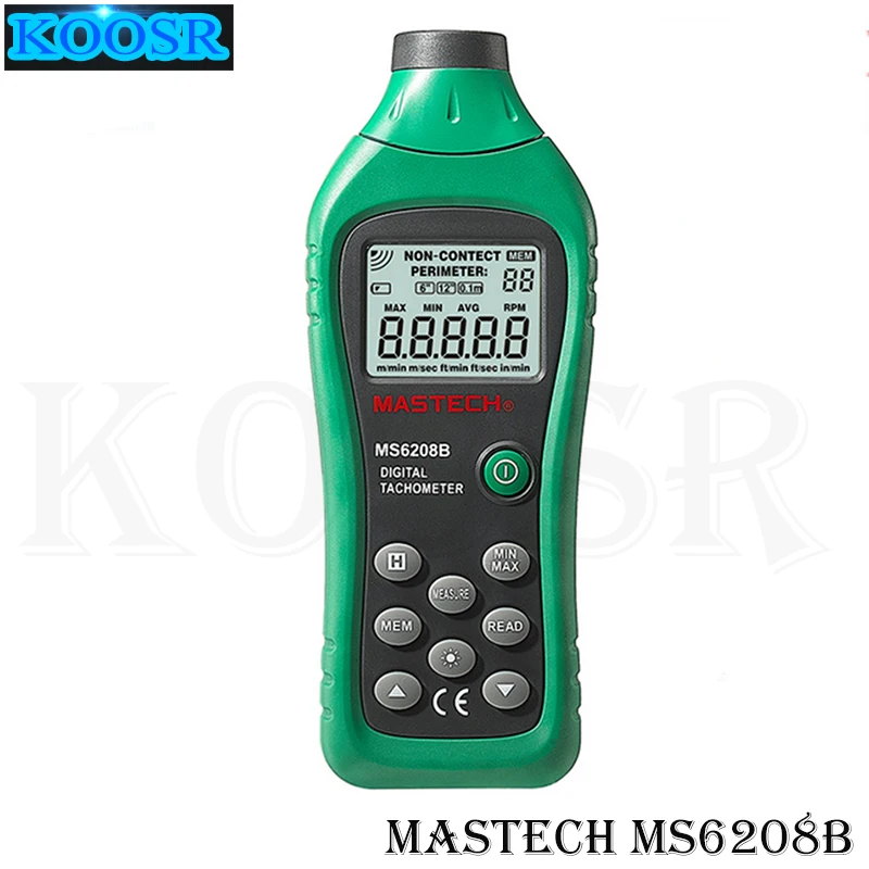 Цифровой Лазерный Фото Тахометр MASTECH MS6208B с ЖК дисплеем Бесконтактный тахометр