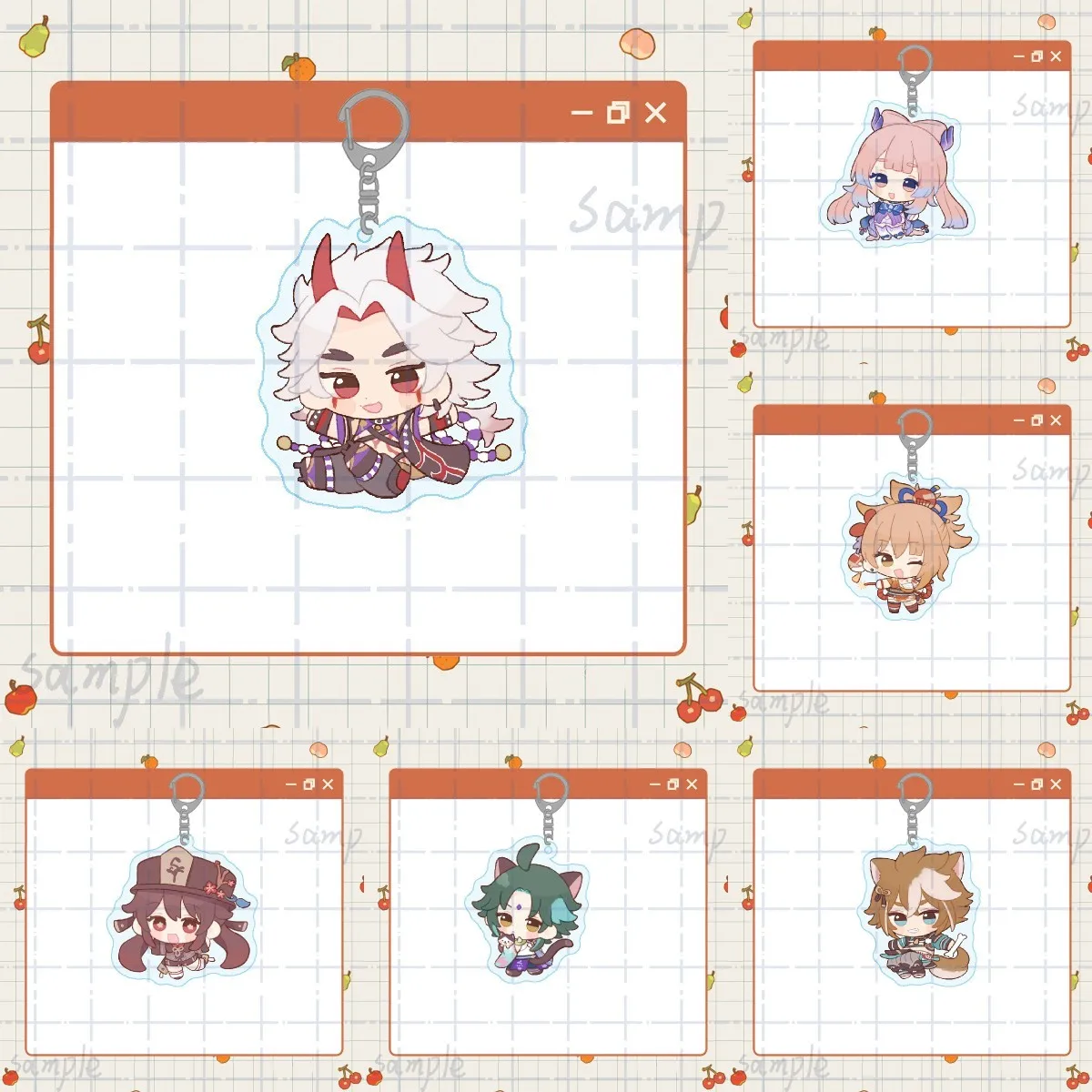 

Anime Genshin Impact Figure Keychain Arataki Itto Shen He Kaedehara Kazuha Acrylic Keychains Cute Bag Pendant Key Ring Fans Gift