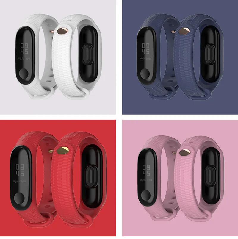 Xiaomi mi band 4 аксессуары 3 сменный силиконовый ремешок на запястье для xiaomi умный