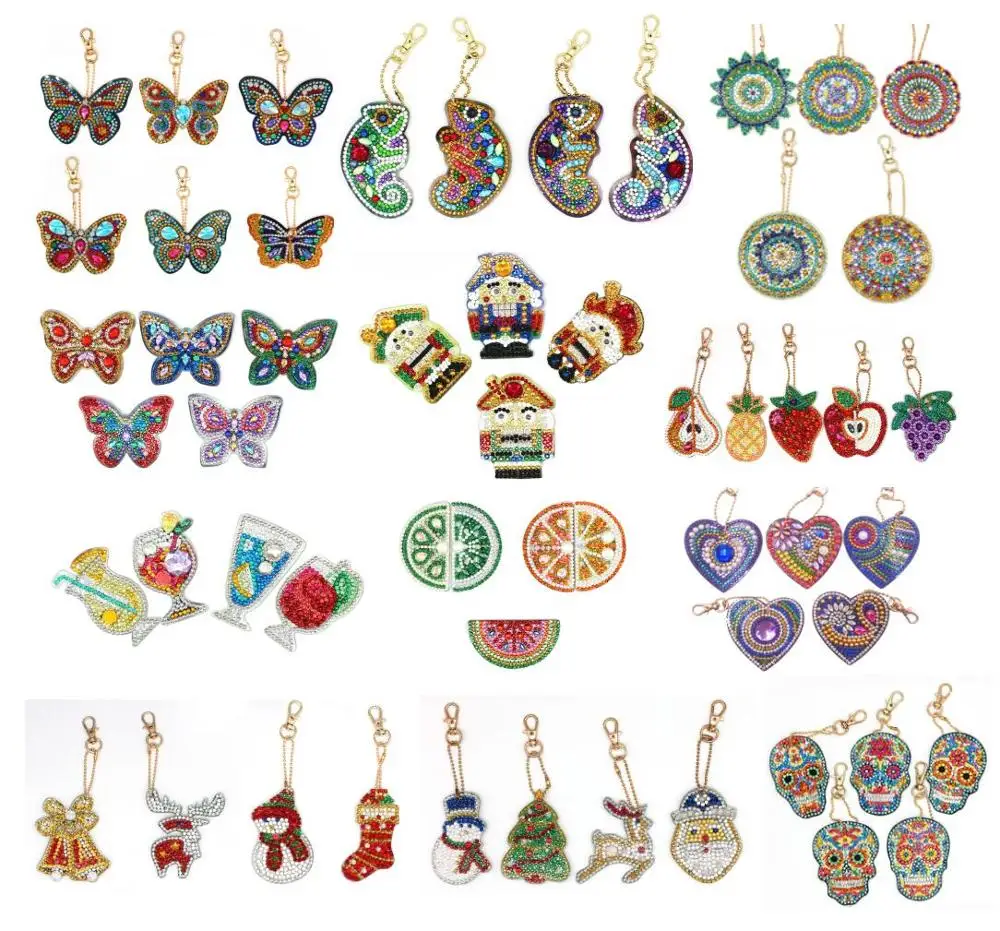 

4/5 шт., брелки для ключей с алмазной вышивкой