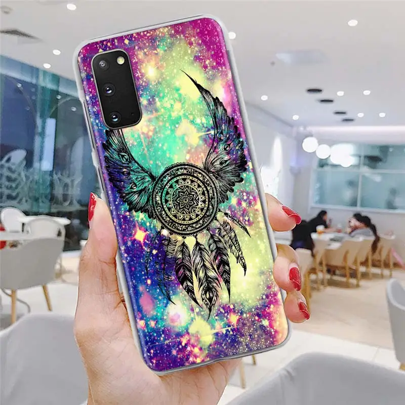 

Feather Dreamcatcher Phone Case For Samsung Galaxy S21 Ultra S20 FE 5G 8 9 10 Plus S20 Plus S20 Ultra Hard Back Cover Coque Capa