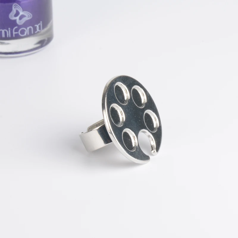 

1 шт. кольцо Форма мини маникюр палитра палец для дизайна ногтей кольцо с палитрой макияж смешивания Акриловый Краски палитры инструменты д...