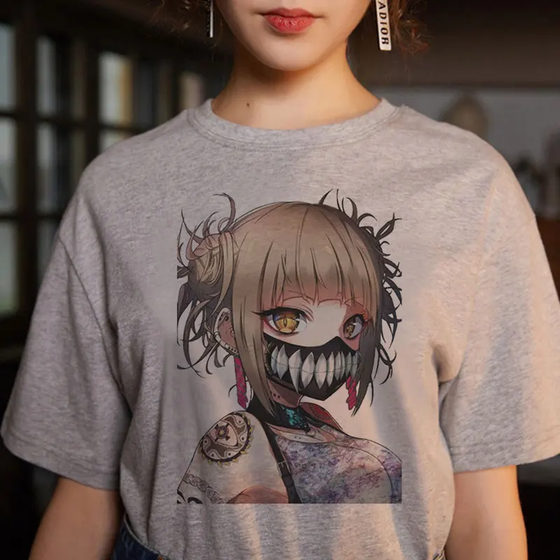 Новинка футболка с принтом Ahegao Harajuku женская Моя геройская Академия аниме сенпай