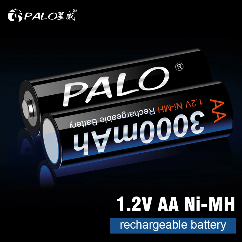 PALO AA Аккумуляторная батарея aa NiMH 1 2 V 3000mAh Ni-MH 2A предварительно заряженная с низким