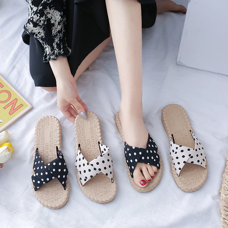 

Shoes Slippers Soft Slipers Women Shale Female Beach Loafers Low Luxury Slides Comfort Flat 2021 Sabot Designer Fabric Rome Basi