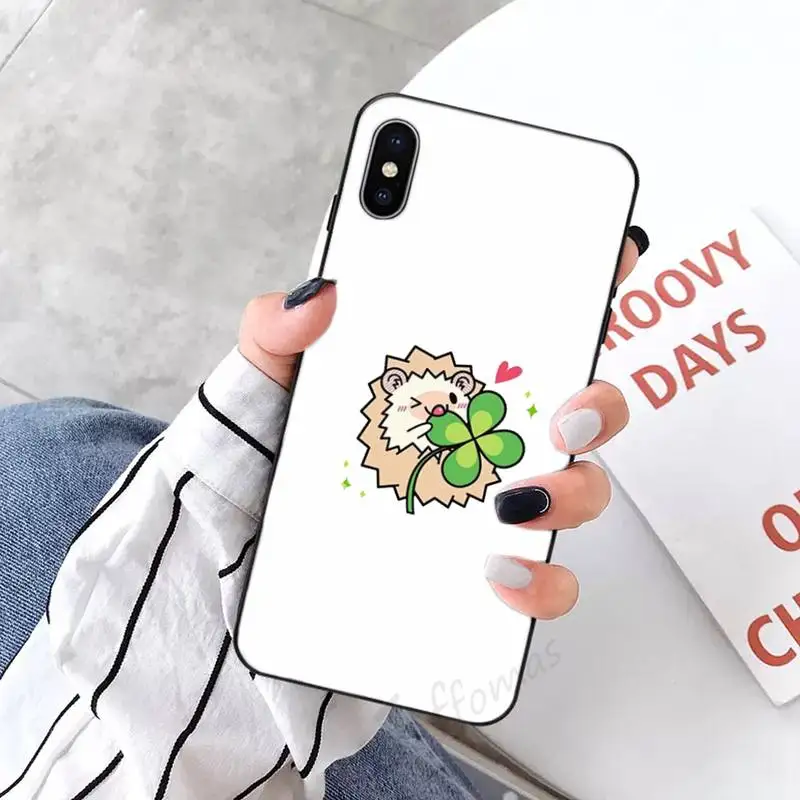 

Kawaii Hedgehog Heart Cute Phone Case Candy Color for iPhone 6 7 8 11 12 s mini pro X XS XR MAX Plus