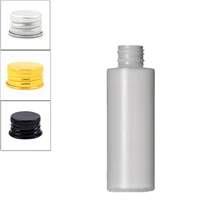 120ml empty plastic soft bottle natural colored hdpe cylinder round with goldsilver aluminum screw caps x5